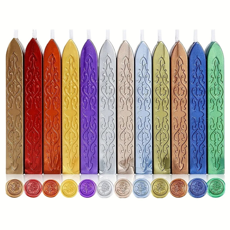 Wax Seal Stamp Kit - 12pcs/bag Metallic Mixed Color Sealing Wax