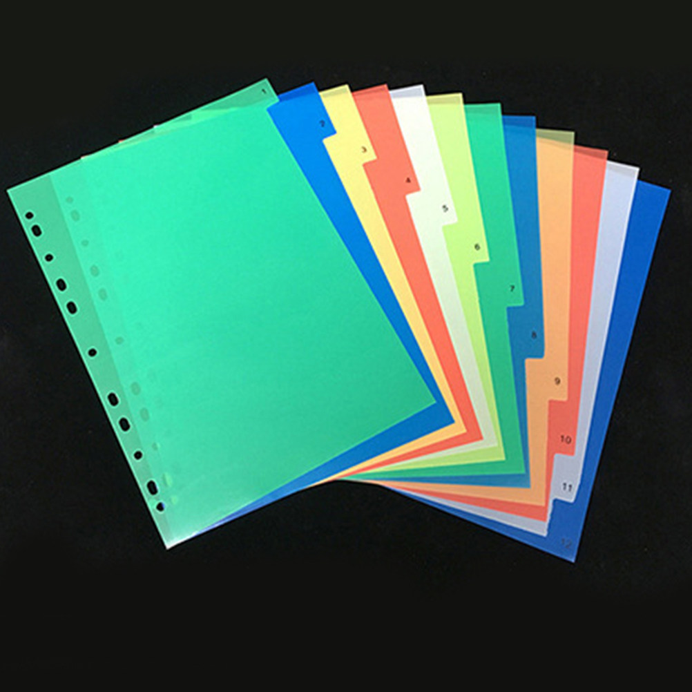 Index Tab Divider - 40Pcs A4 Bright Color Index Tabs