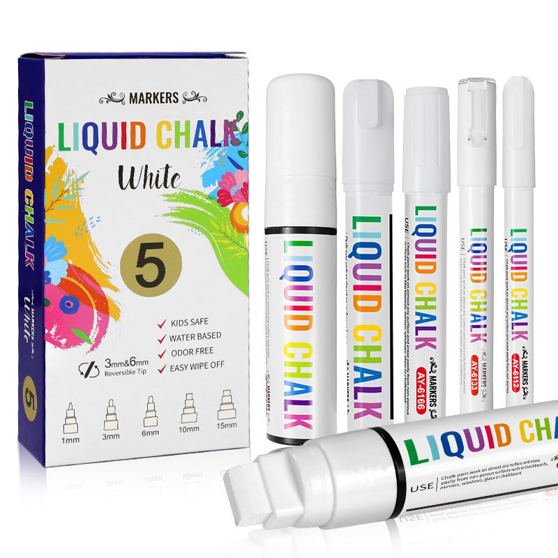 5pcs/set White Chalk Markers L - огляд і ціна Correction Fluid White
