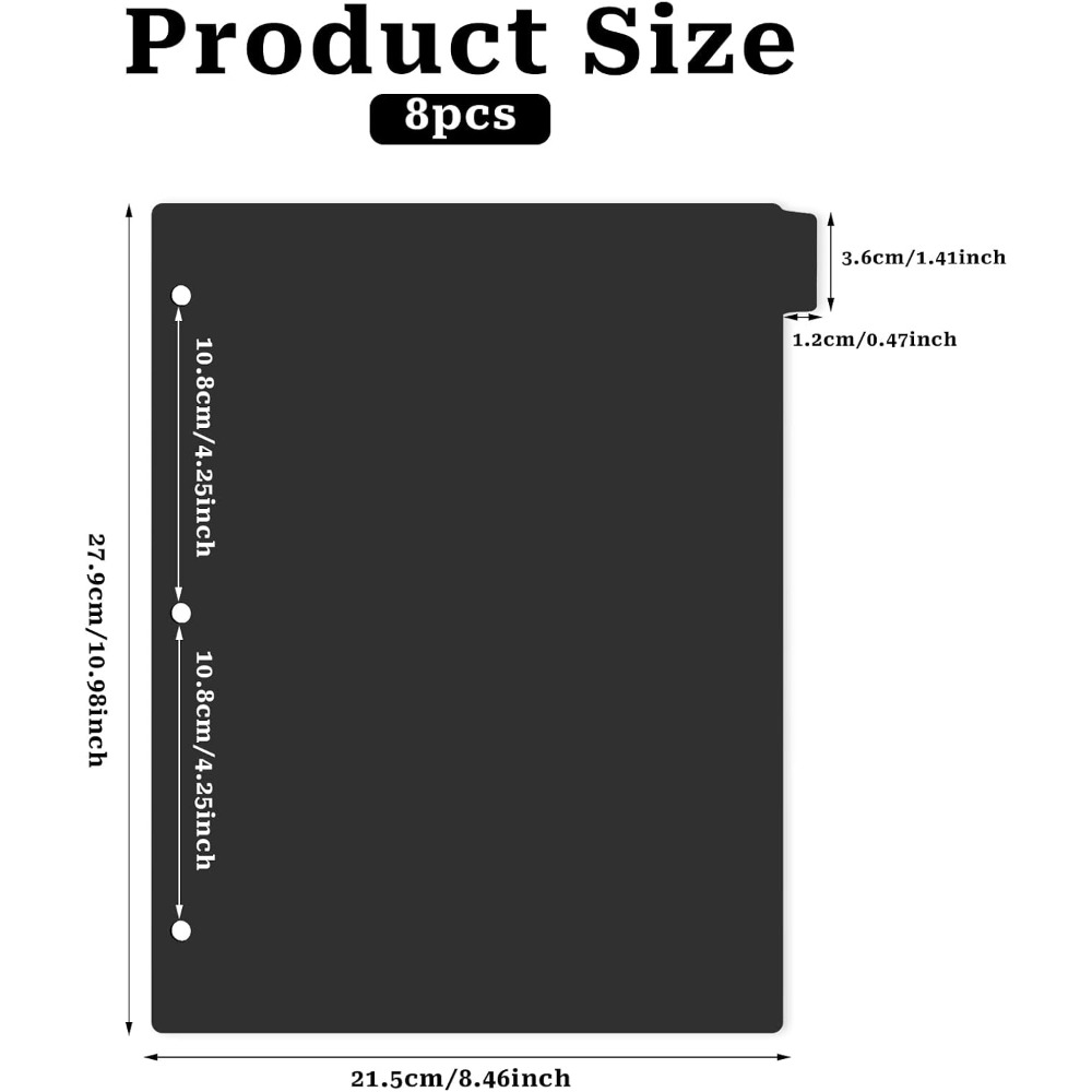 8 Tab Black Plastic Binder Div - огляд і ціна Index Tab Divider