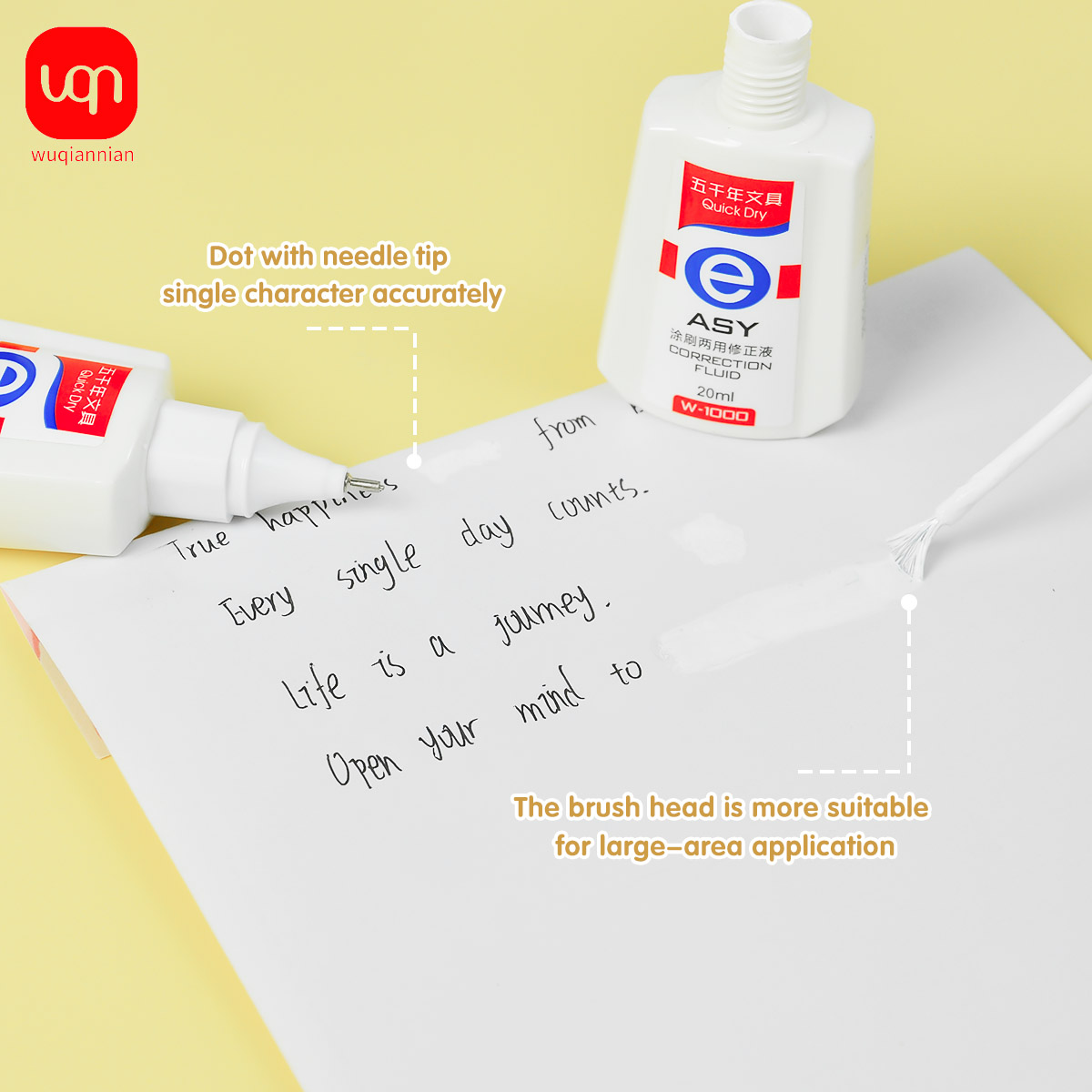 WQN Quick-Dry Correction Fluid - огляд і ціна Correction Fluid White