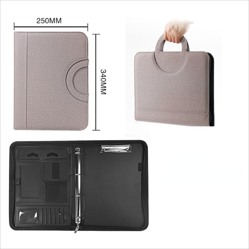 1Pc A4 PU Leather Zipper File  - огляд і ціна Portfolio Folder Zip