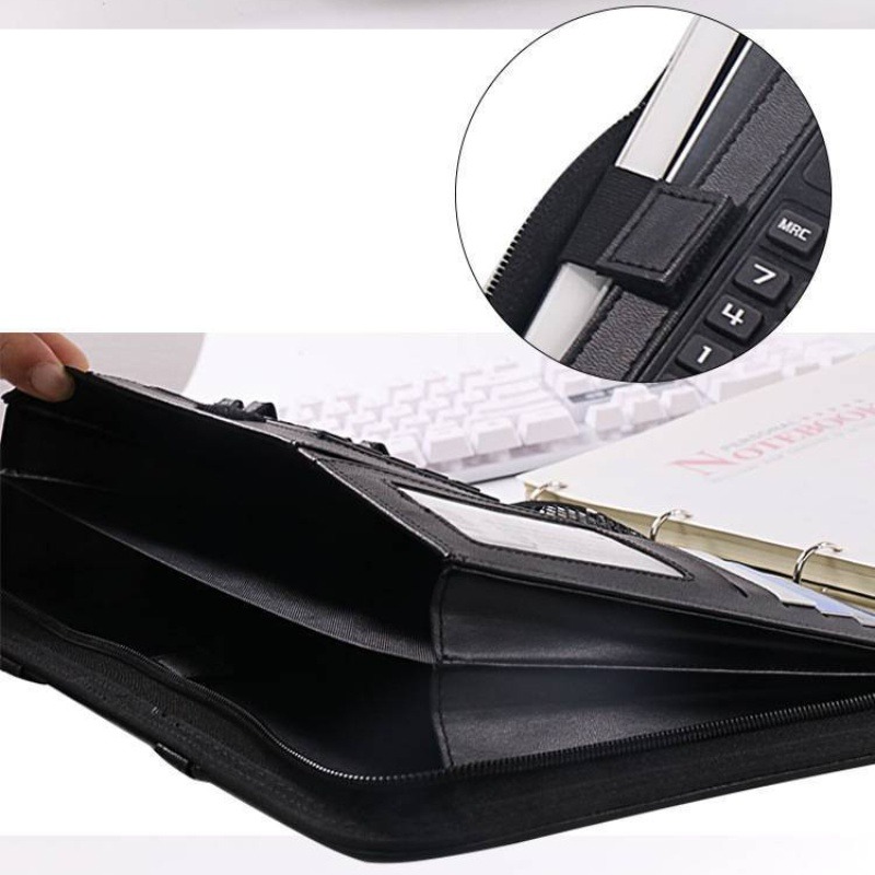 1Pc A4 PU Leather Zipper File  - огляд і ціна Portfolio Folder Zip