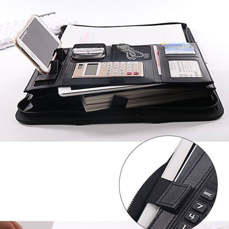 1Pc A4 PU Leather Zipper File  - огляд і ціна Portfolio Folder Zip